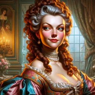 Portrait illustratif du personnage de B&eacute;line, la seconde &eacute;pouse d'Argant dans la pi&egrave;ce de th&eacute;&acirc;tre Le malade imaginaire de Moli&egrave;re