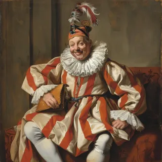 Portrait illustratif du personnage d'Arlequin dans L'île des esclaves de Marivaux