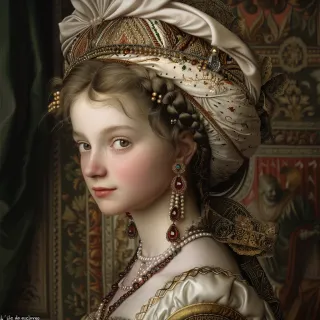 Portrait illustratif du personnage d'Euphrosine dans l'île des esclaves de Marivaux